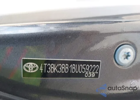 2011 Toyota Venza Base V6 z USA, uszkodzony, nr VIN 4T3BK3BB1BU059222